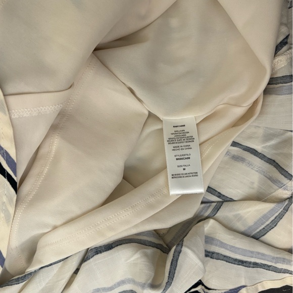 Spirit Of Grace Sleeveless Dress Womens M Striped Beige Lined Maxi Button - Picture 6 of 6